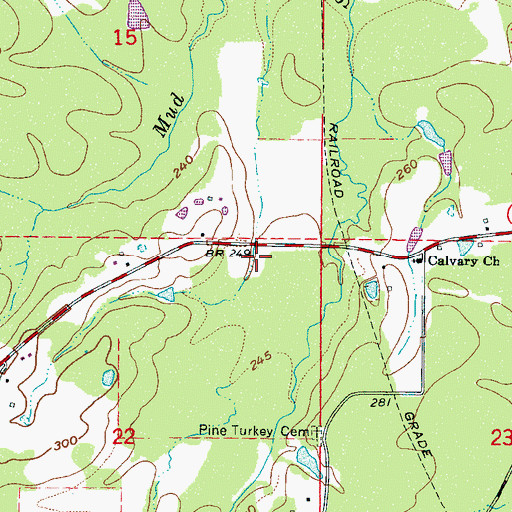 Topographic Map of Clermont Church (historical), MS