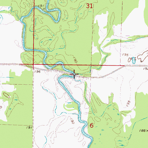 Topographic Map of Cranford Bridge, MS