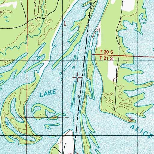 Topographic Map of Crawford Lake, MS