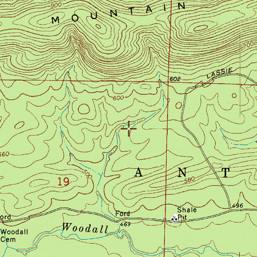Topographic Map of Township of Antoine, AR