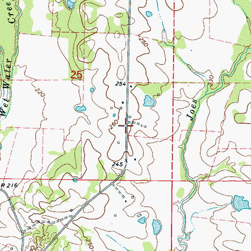 Topographic Map of Edwards Store (historical), MS