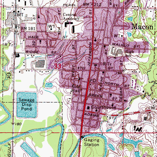 Topographic Map of First Baptist Church, MS