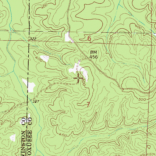 Topographic Map of Hashuqua (historical), MS