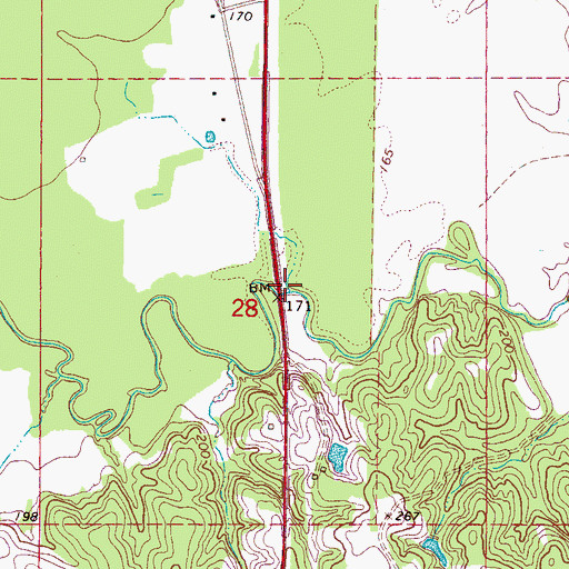 Topographic Map of Loveladys Mill (historical), MS
