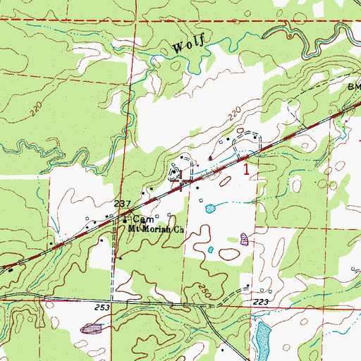 Topographic Map of May Spring, MS