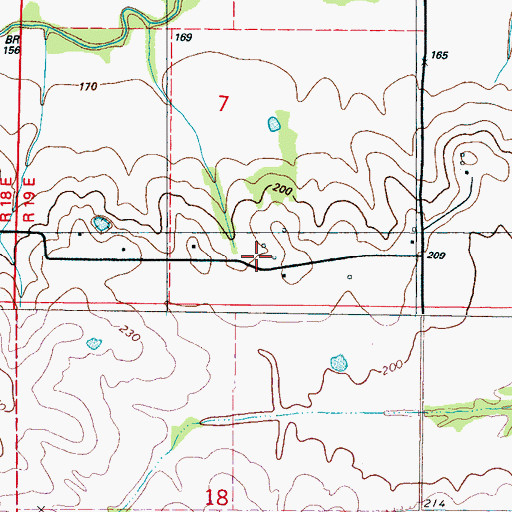 Topographic Map of Mullins Store (historical), MS