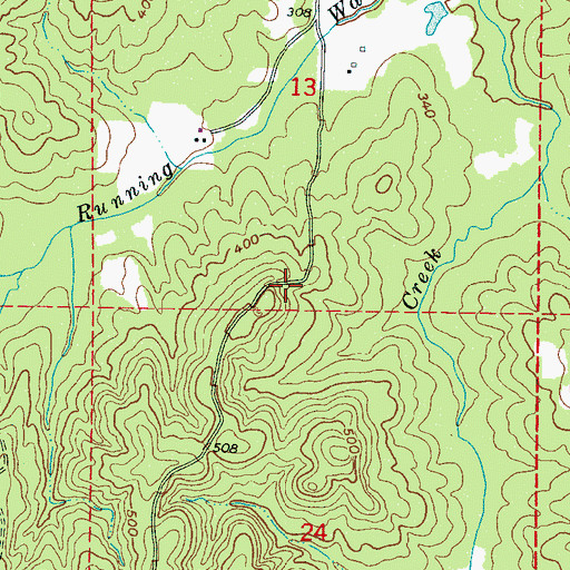 Topographic Map of Potters Ridge, MS