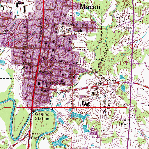 Topographic Map of Saint Paul United Methodist Church, MS