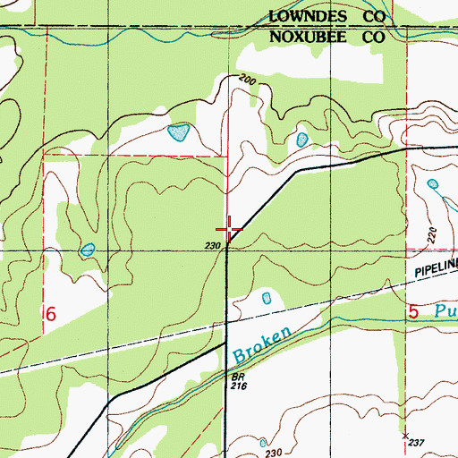 Topographic Map of Snowden Chapel (historical), MS