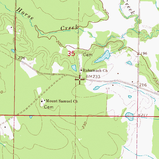 Topographic Map of Taylors (historical), MS