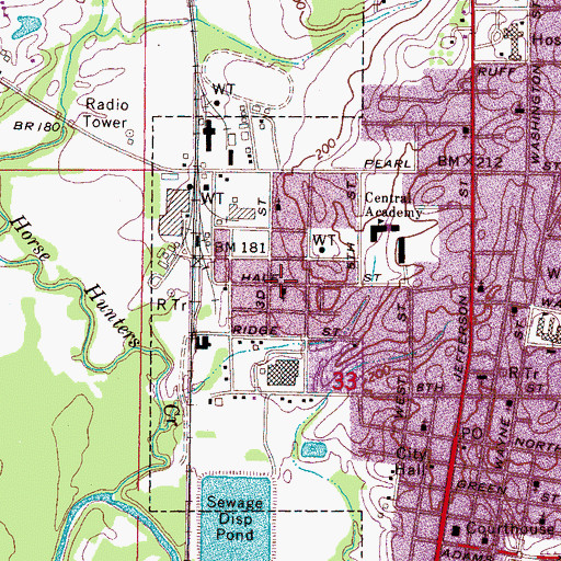 Topographic Map of West Sdie Baptist Church, MS
