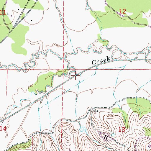 Topographic Map of Windhams Creek, MS