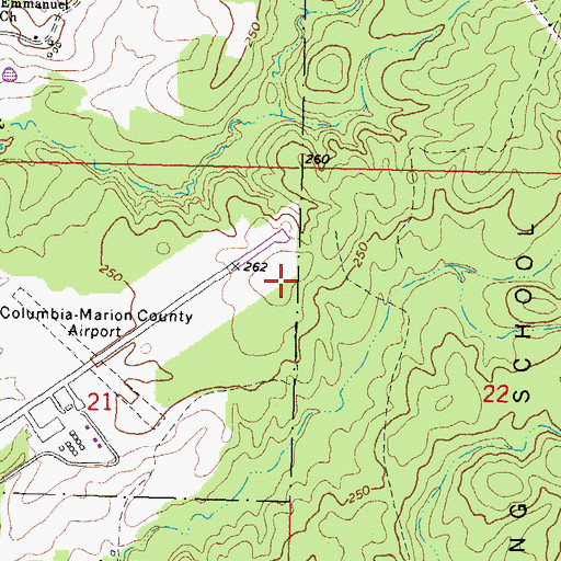 Topographic Map of Air Industrial Park, MS