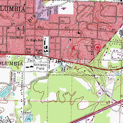 Topographic Map of Church of Christ, MS