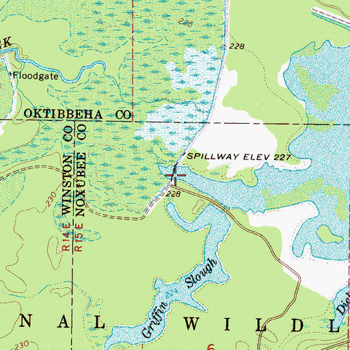 Topographic Map of Edmunds Slough (historical), MS