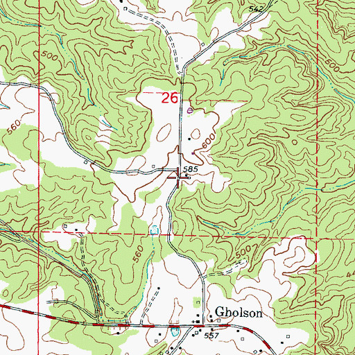 Topographic Map of Summerville (historical), MS