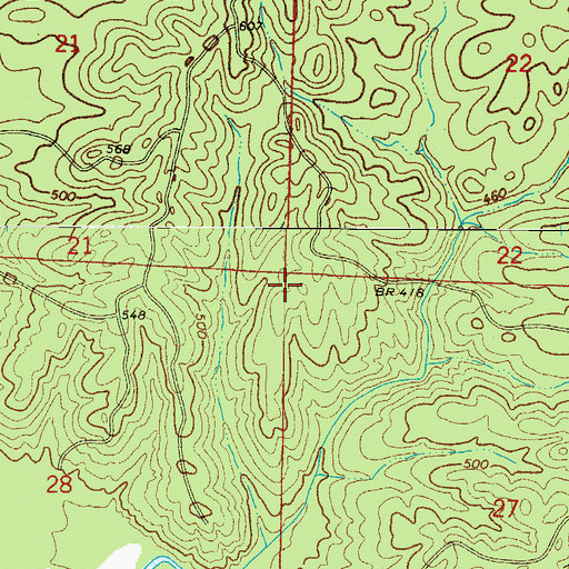 Topographic Map of Township of Muddy Fork, AR