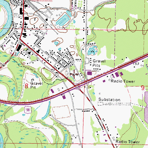 Topographic Map of Duckworth Park, MS
