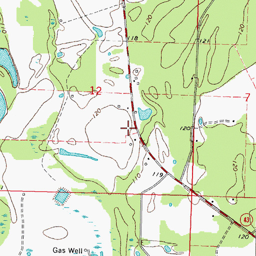 Topographic Map of Fordsville (historical), MS