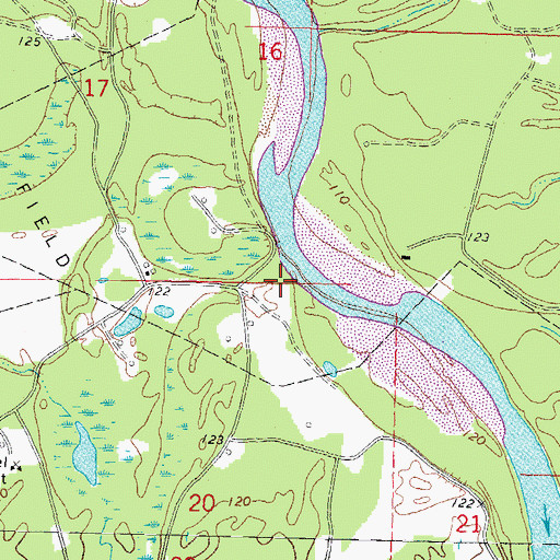 Topographic Map of Hub Oil Field, MS