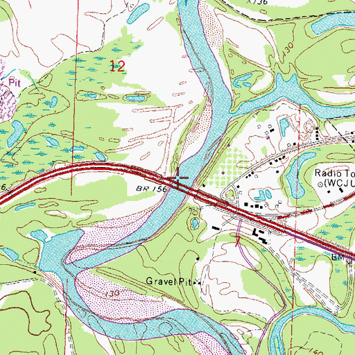Topographic Map of New Bridge, MS