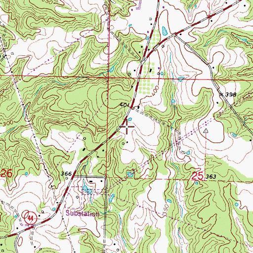 Topographic Map of Petty School (historical), MS