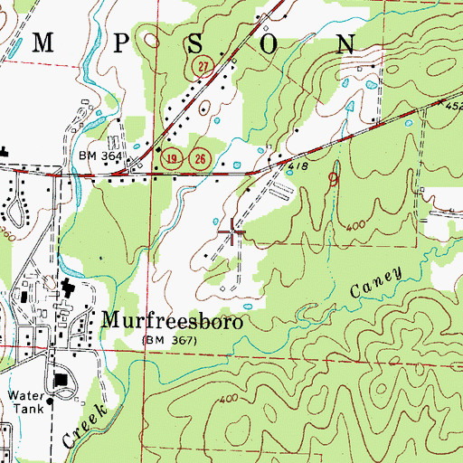 Topographic Map of Township of Thompson, AR