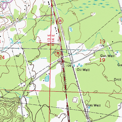 Topographic Map of Saxon, MS