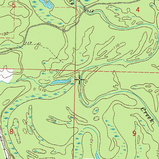 Topographic Map of Sweetwater Creek, MS