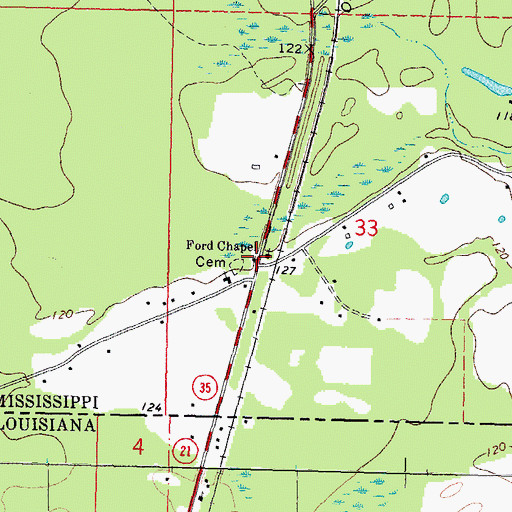 Topographic Map of Twin, MS