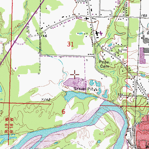 Topographic Map of Unity Baptist Church, MS