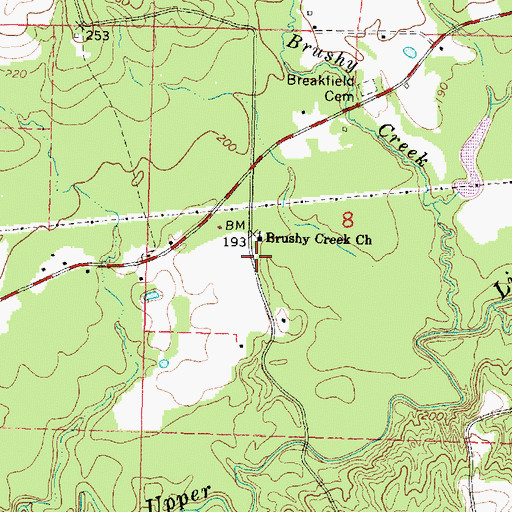 Topographic Map of Union School (historical), MS