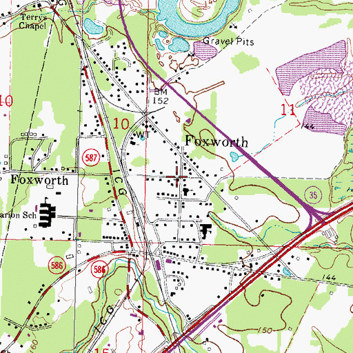 Topographic Map of West Columbia Church of God, MS