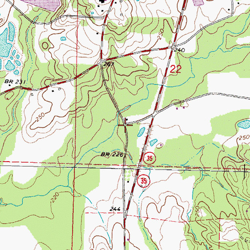 Topographic Map of Wilkes Mill (historical), MS