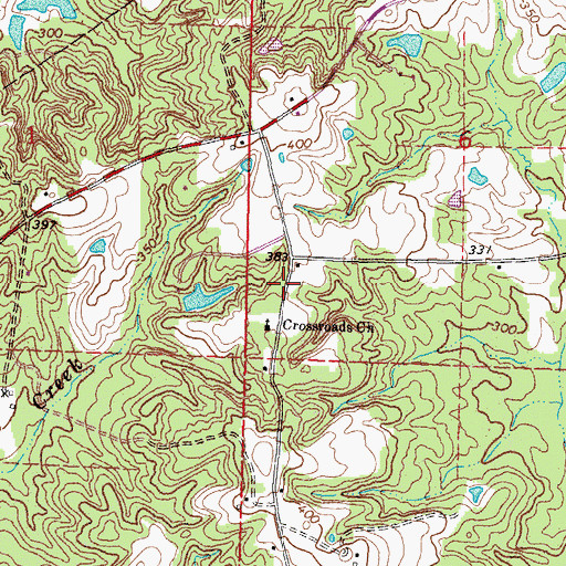 Topographic Map of Cross Roads School (historical), MS
