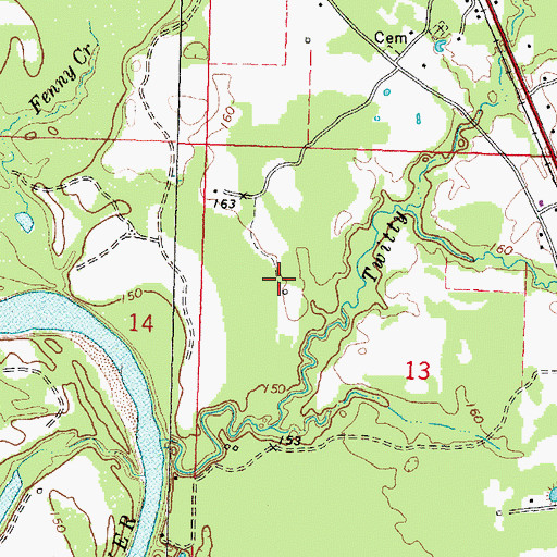 Topographic Map of East Morgantown Oil Field, MS