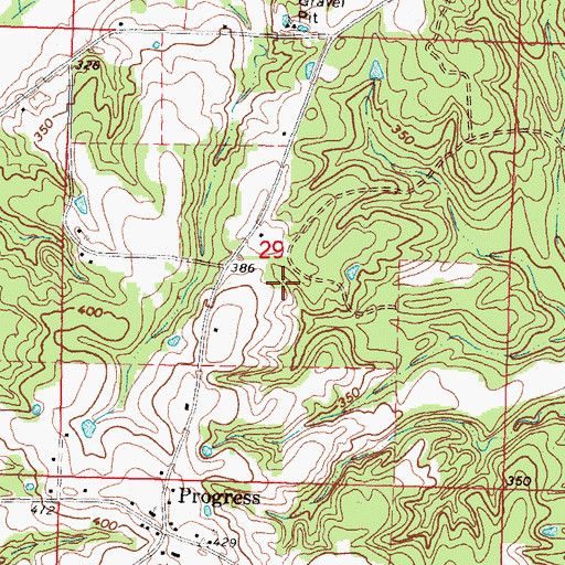 Topographic Map of Dry Creek School (historical), MS