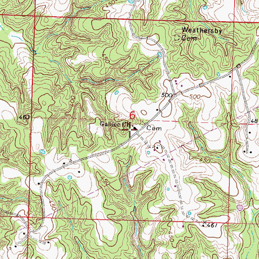 Topographic Map of Galilee School (historical), MS