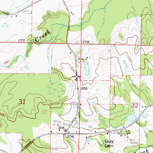 Topographic Map of Good Hope School (historical), MS