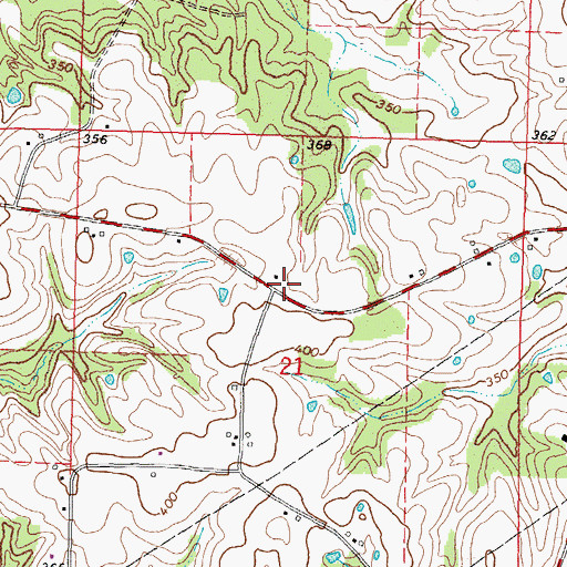 Topographic Map of Greens Creek School (historical), MS