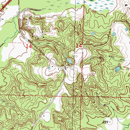 Topographic Map of Oak Ridge School (historical), MS