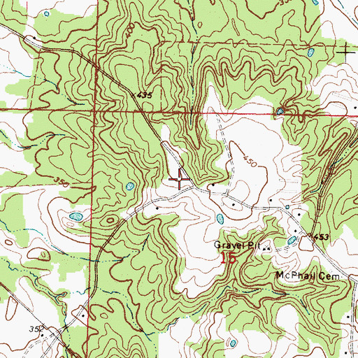 Topographic Map of Pea Ridge School (historical), MS