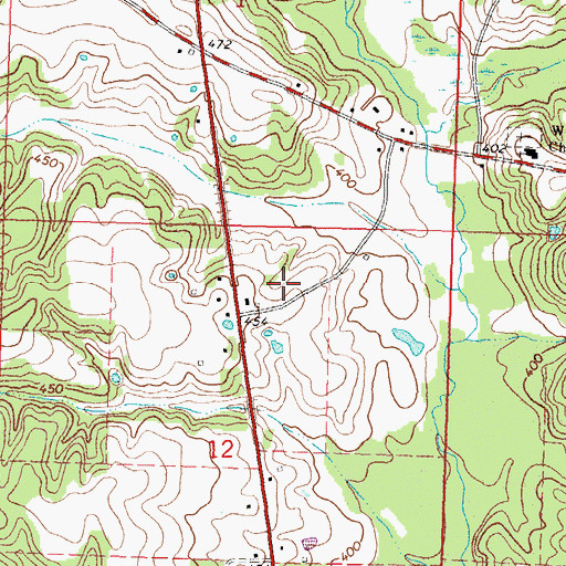 Topographic Map of Pine Bluff School (historical), MS