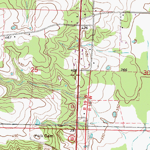 Topographic Map of Polk School (historical), MS
