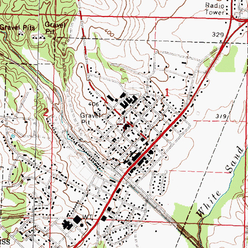 Topographic Map of Prentiss Baptist Church, MS