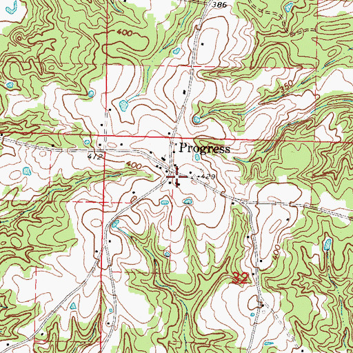 Topographic Map of Progress School (historical), MS