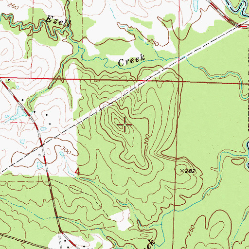 Topographic Map of Saint Peters Church (historical), MS