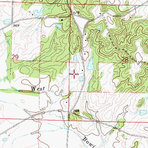 Topographic Map of Santee School (historical), MS