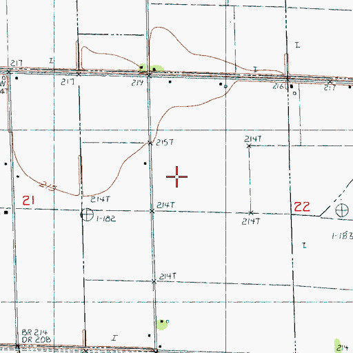 Topographic Map of Township of Lunsford, AR