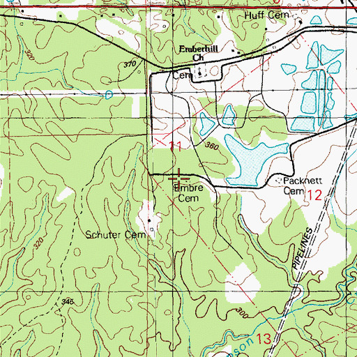 Topographic Map of Embre Cemetery, MS
